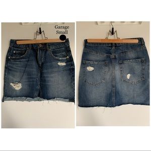 GARAGE Distressed Denim Mini-Skirt